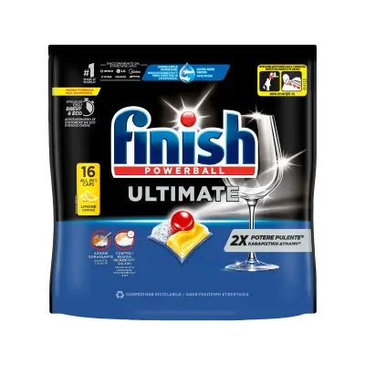 FINISH Κάψουλες Πλυντηρίου Πιάτων Ultimate Allin1 Λεμόνι 33+32 Τεμάχια Δώρο
