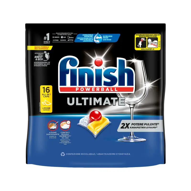 FINISH Κάψουλες Πλυντηρίου Πιάτων Ultimate Allin1 Λεμόνι 33+32 Τεμάχια Δώρο