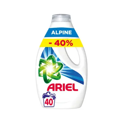 ARIEL Υγρό Πλυντηρίου Ρούχων Alpine 40 Μεζ. Έκπτωση 40'