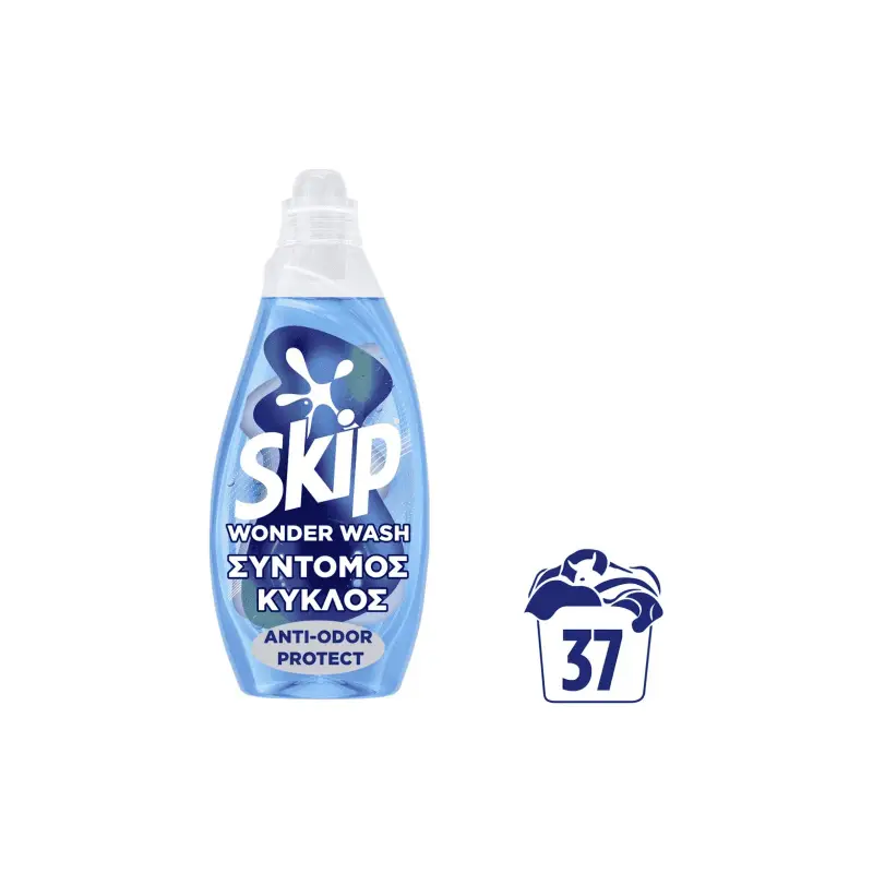 SKIP Υγρό Απορρυπαντικό Πλυντ. Ρούχων Wonder Wash Anti, Odor Protect 37μεζ