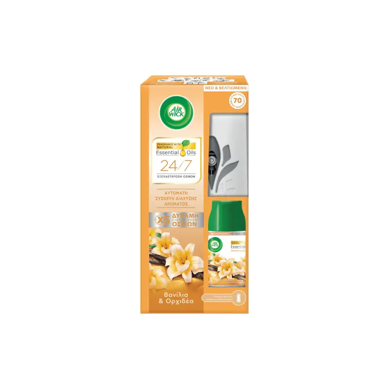 AIRWICK Essential Oils Συσκευή + Ανταλ_κό Βανίλια+Ορχιδέα 250ml