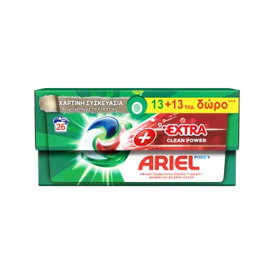 ARIEL PODS 13 + 13 (26 ΤΑΜΠΛΕΤΕΣ) EXTRA CLEAN POWER