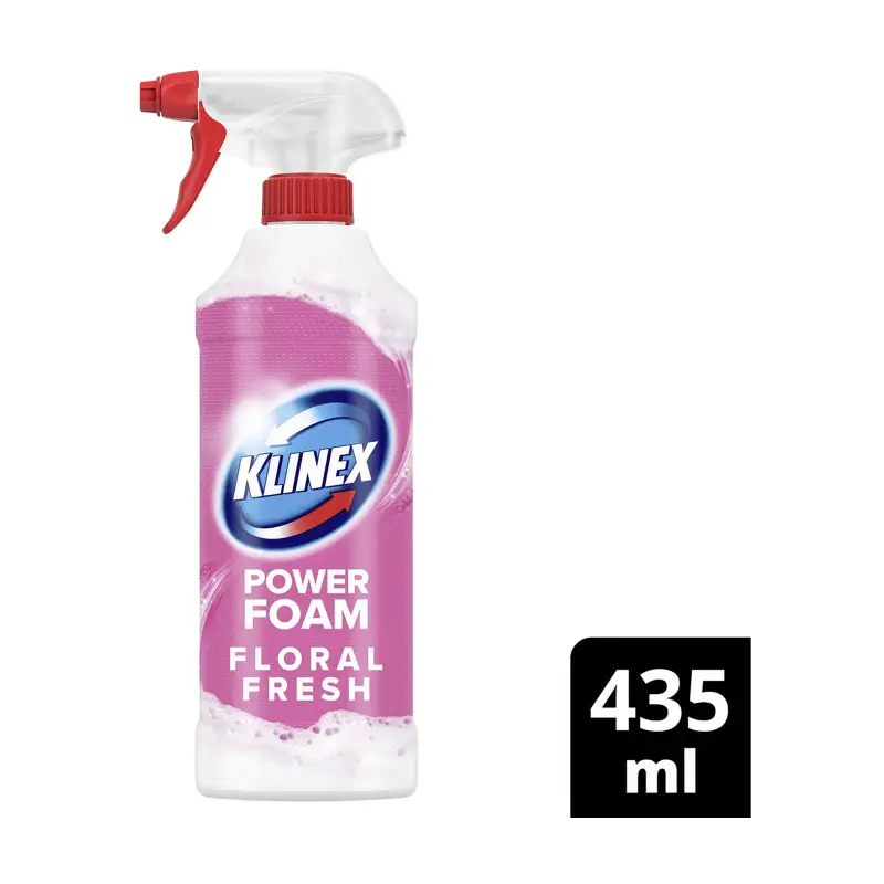 KLINEX Power Foam Ενεργός Αφρός Καθαρισμού για Λεκάνη & Μπάνιο Floral Fresh χωρίς χλώριο 435ml