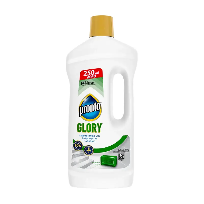 PRONTO Glory Καθαριστικό Υγρό για Μάρμαρα & Πλακάκια με Πράσινο Σαπούνι 1000ml τα 250ml Δώρο