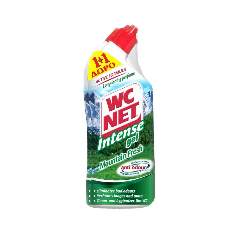 WC NET Υγρό Καθαριστικό Τουαλέτας Gel Mountain Fresh 750ml 1+1 Δώρο