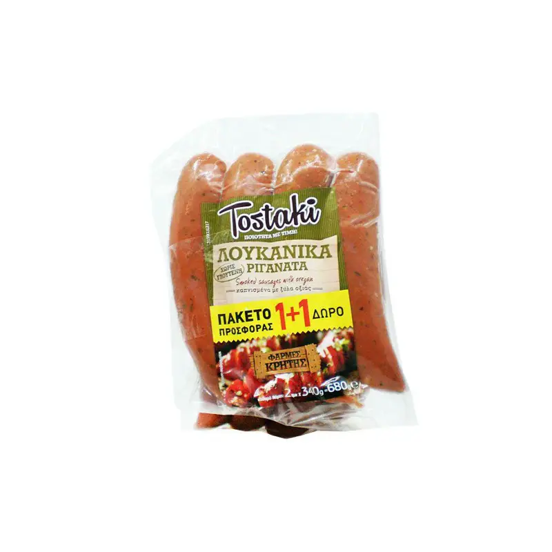 CRETA FARMS Tostaki Λουκάνικα Ριγανάτα 340gr 1+1 Δώρο