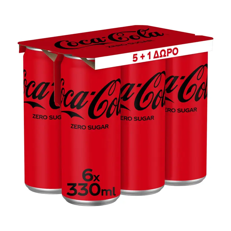 COCA COLA Zero Χωρίς ζάχαρη 5x330ml +1 Δώρο