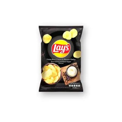 LAY_S SOUR CREAM & ΜΑΥΡΟ ΠΙΠΕΡΙ 105g