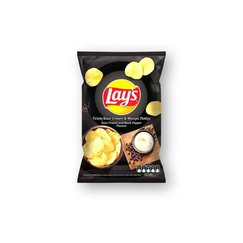 LAY_S SOUR CREAM & ΜΑΥΡΟ ΠΙΠΕΡΙ 105g