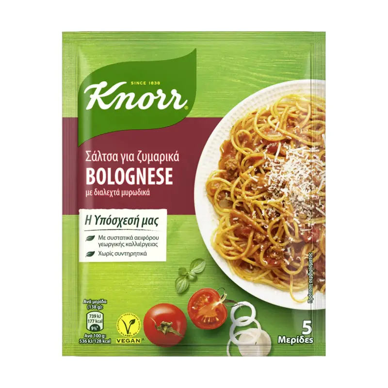 KNORR Σάλτσα για Ζυμαρικά Μπολονέζ Vegan 60g