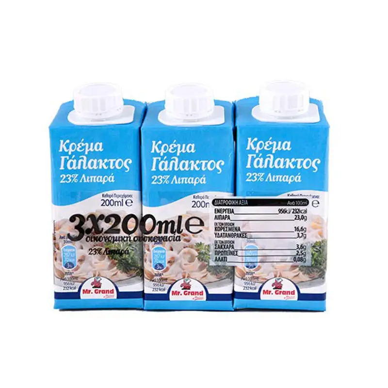 MR.GRAND Κρέμα Γάλακτος 23' Λιπαρά 3x200ml
