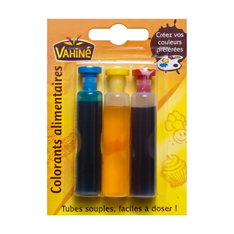 VAHINE Χρώματα Ζαχαροπλαστικής σε διάλυμα 3x6ml