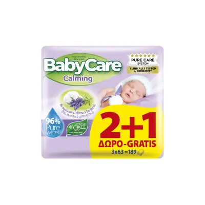 BABY CARE Μωρομάντηλα Calming 63 Τεμάχια 2+1 Δώρο