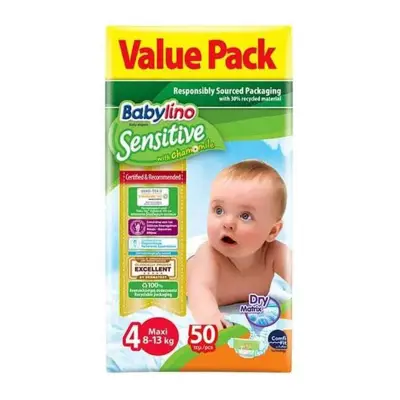 BABYLINO SENSITIVE No4 7-18%50 MAXI