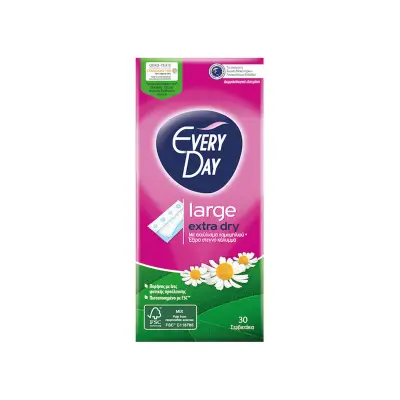 EVERYDAY Extra Dry Large με Εκχύλισμα Χαμομηλιού Σερβιετάκια 30τμχ