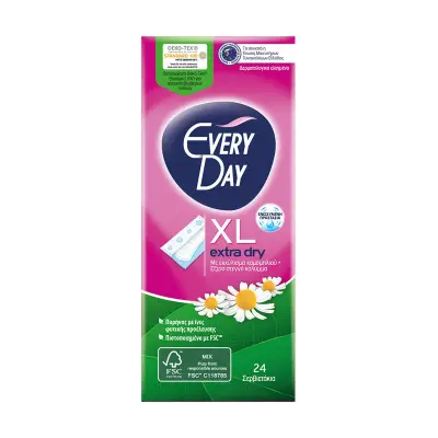 EVERYDAY Extra Dry Σερβιετάκια Extra Long Χαμομήλι 24τεμ