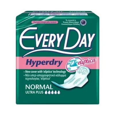 EVERYDAY Hyperdry Normal Ultra Plus Σερβιέτες με Φτερά για Κανονική Ροή 5 Σταγόνες 10τμχ