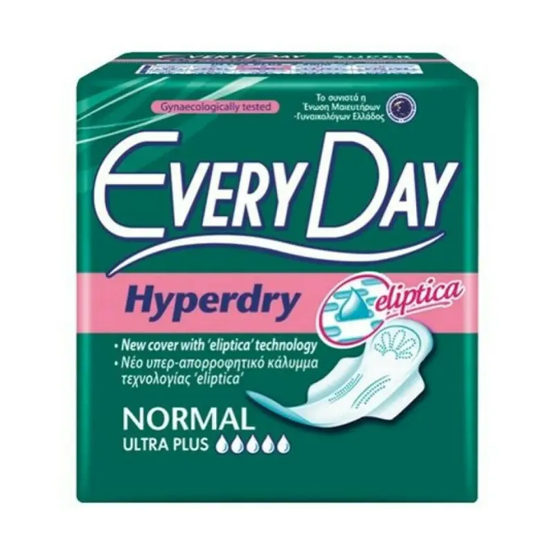 EVERYDAY Hyperdry Normal Ultra Plus Σερβιέτες με Φτερά για Κανονική Ροή 5 Σταγόνες 10τμχ