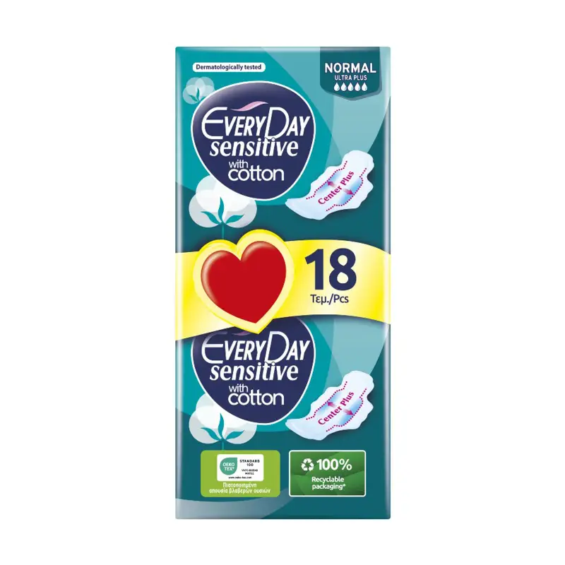 EVERYDAY Sensitive Normal Ultra Plus Σερβιέτες 18τεμ