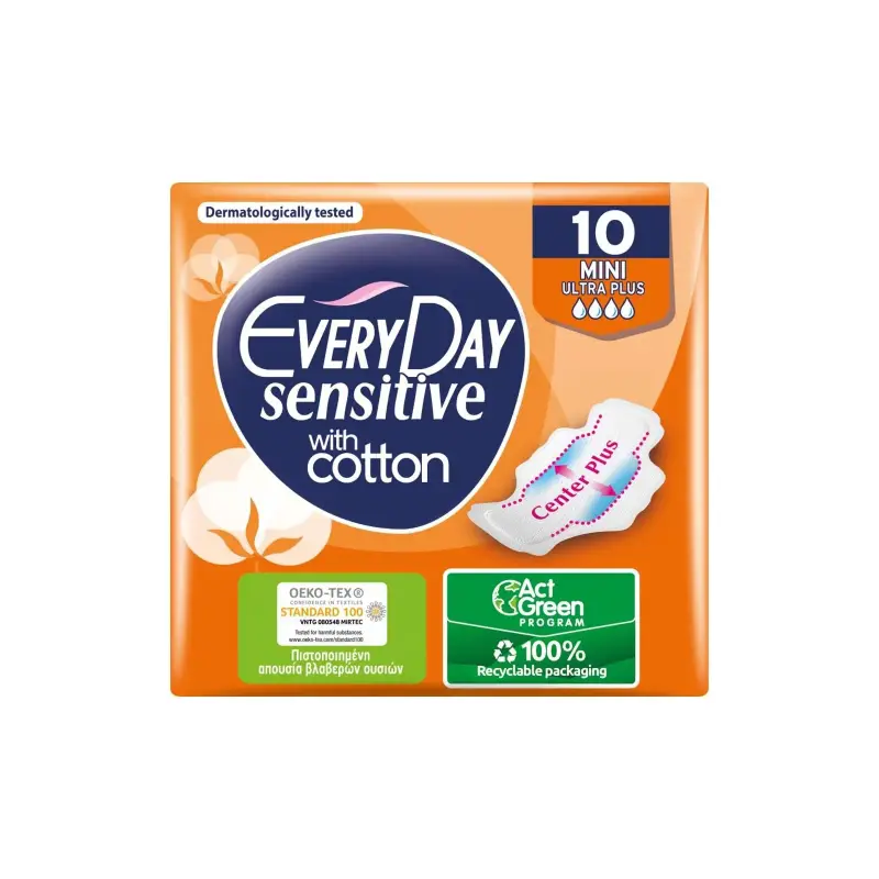 EVERYDAY Σερβιέτες Sensitive Ultra Plus Mini 10τεμ