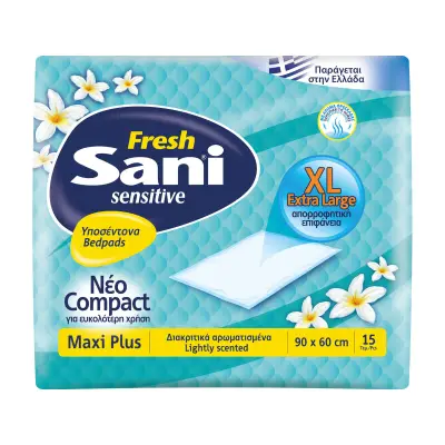SANI Sensitive Maxi Plus Fresh Υποσέντονα Ακράτειας 60x90cm 15τμχ