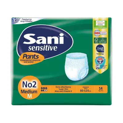 SANI Sensitive Pants Εσώρουχα Ακράτειας Νο2 Medium 14τεμ