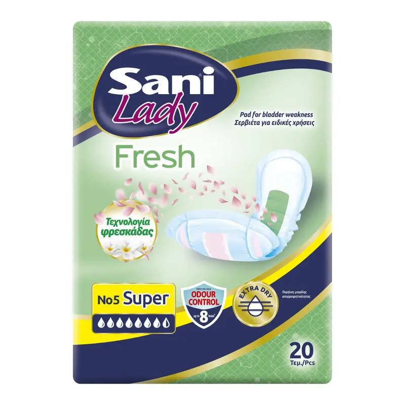 SANI Σερβιέτες Ακράτειας Lady Fresh Super Nο5 20 Τεμάχια