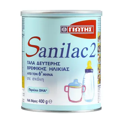 ΓΙΩΤΗΣ Sanilac 2 Γάλα 2ης Βρεφικής Ηλικίας 6+ Μηνών σε σκόνη 400g