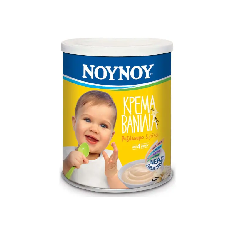 ΝΟΥΝΟΥ Βρεφική Κρέμα Βανίλια με Ρυζάλευρο & Γάλα 350gr για 4+ Μηνών