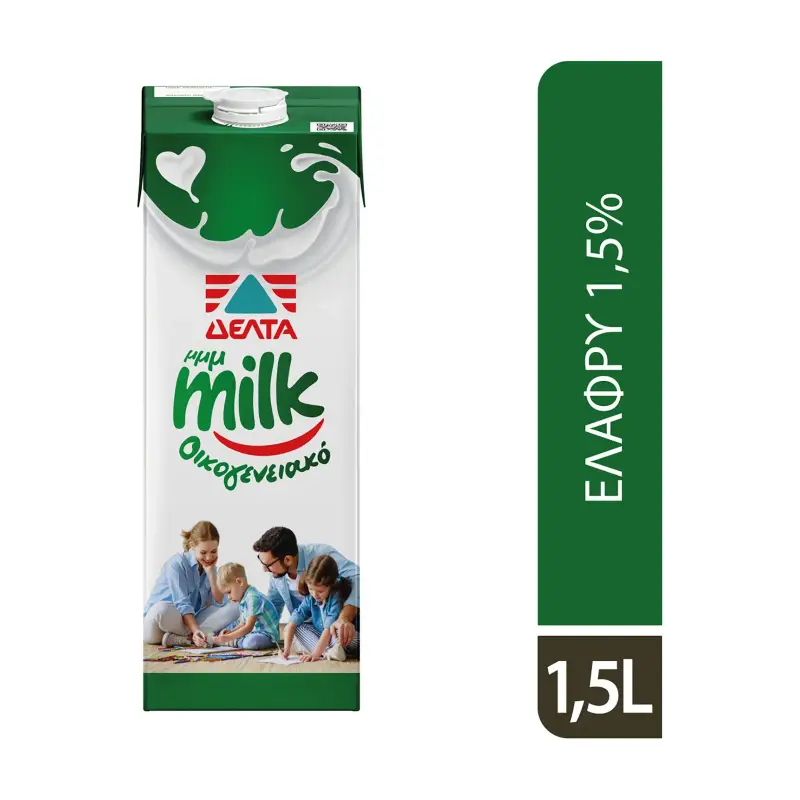 ΔΕΛΤΑ Μμμmilk Οικογενειακό Γάλα Υψηλής Παστερίωσης Ελαφρύ 1,5' 1,5lt