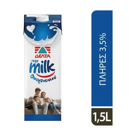 ΔΕΛΤΑ Μμμmilk Οικογενειακό Γάλα Υψηλής Παστερίωσης Πλήρες 3,5' 1,5lt