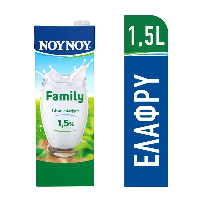 ΝΟΥΝΟΥ Family Γάλα Υψηλής Παστερίωσης Ελαφρύ 1,5lt