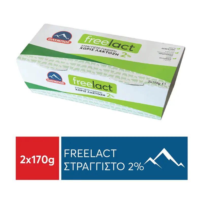 ΟΛΥΜΠΟΣ Freelact Γιαούρτι Στραγγιστό 2' Χωρίς λακτόζη 2x170g