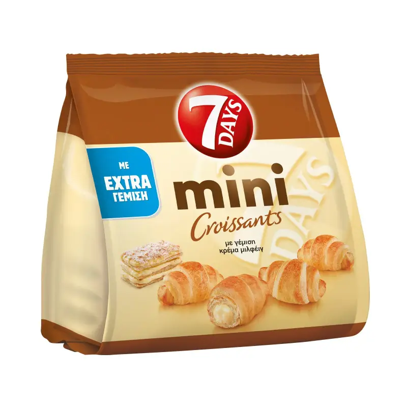 7 DAYS Mini Κρουασάν με γέμιση Κρέμα Μιλφέιγ 300g