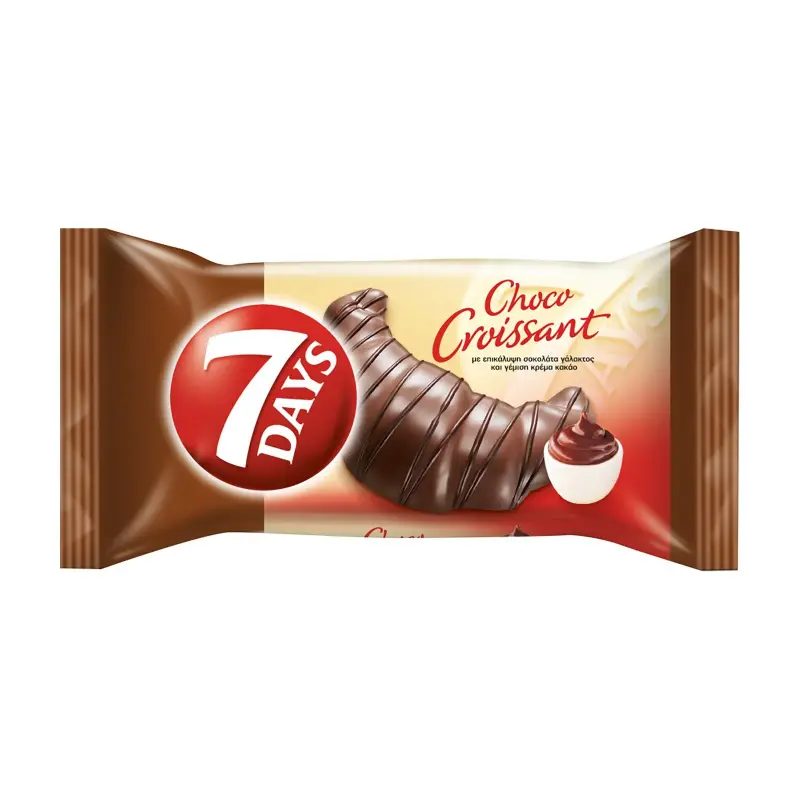 7 DAYS Κρουασάν Choco με γέμιση Κρέμα Κακάο & Επικάλυψη Σοκολάτα Γάλακτος 60g