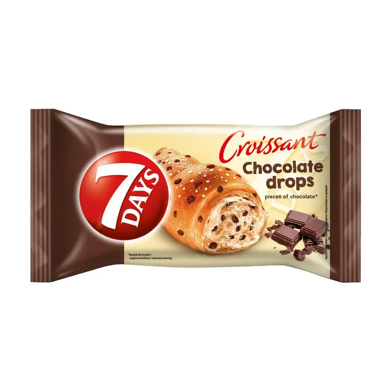 7 DAYS Κρουασάν Chocolate Drops με Κομμάτια Σοκολάτας 70g
