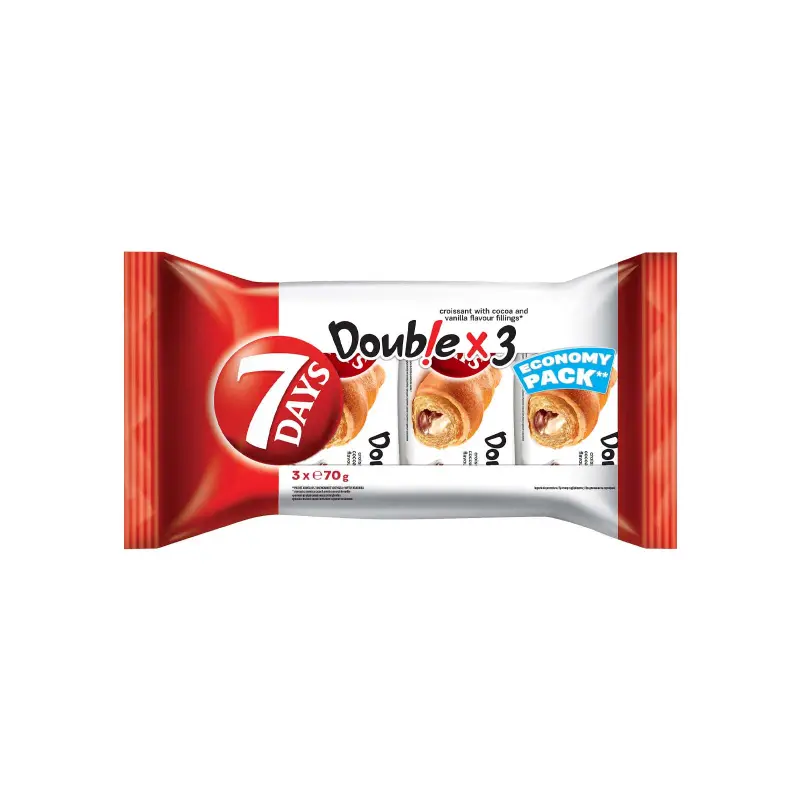 7 DAYS Κρουασάν Double Κακάο Βανίλια 3 x 70 gr