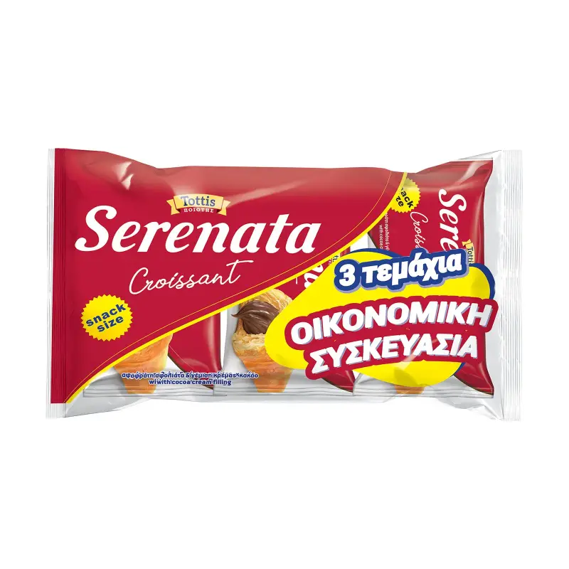 TOTTIS SERENATA Κρουασάν με γέμιση Κρέμα Κακάο 3x50g