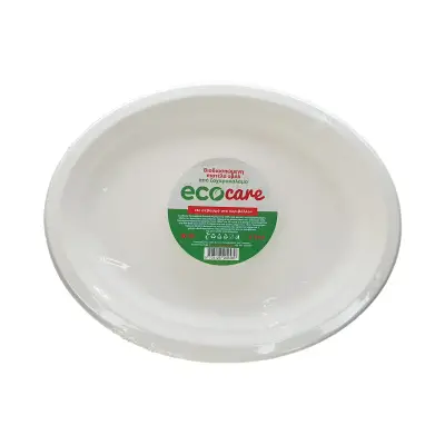 ECOCARE Πιατέλα Οβάλ Από Ζαχαροκάλαμο 32 cm 5 Τεμαχίων