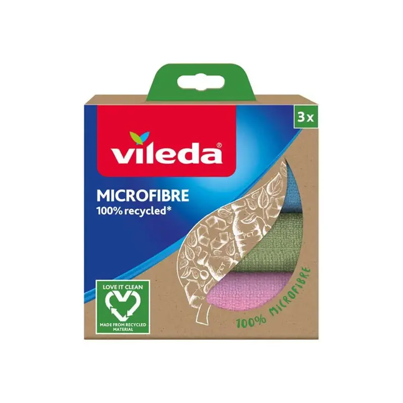 Vileda Microfibre 100' Recycled, Πετσέτα 100' μικροϊνών από ανακυκλωμένο πλαστικό