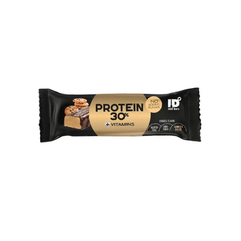 ID Μπάρα Πρωτεΐνης Γεύση Cookies με Γλυκαντικά & Επικάλυψη Απομίμηση Σοκολάτας Γάλακτος 60g