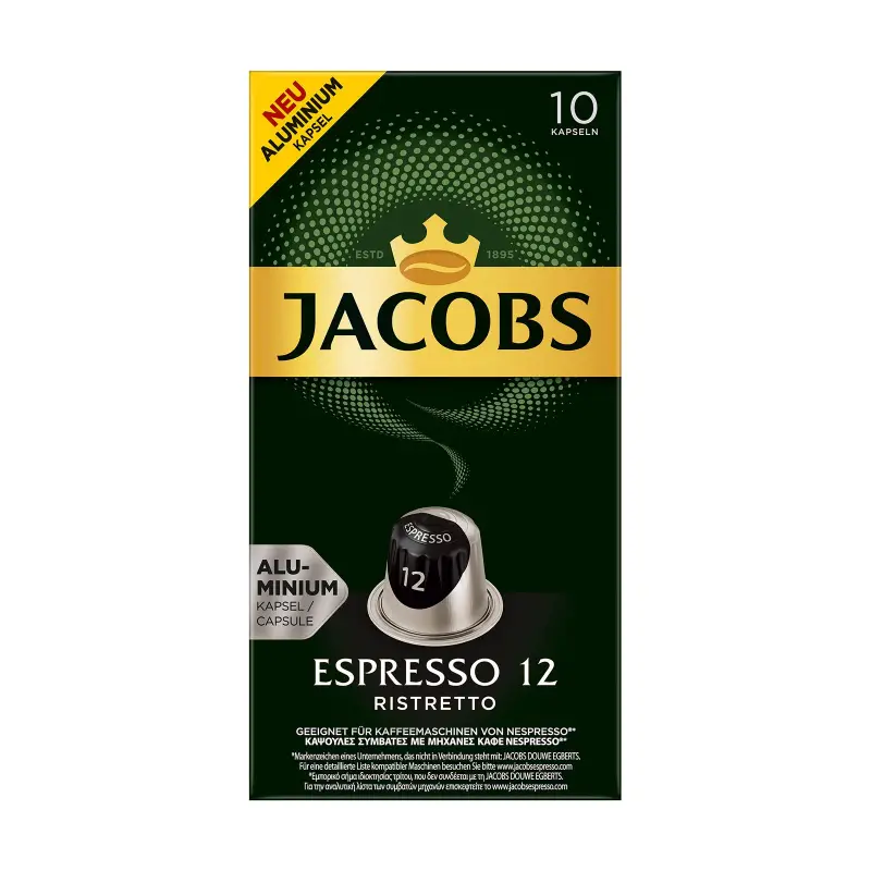 JACOBS Καφές Espresso Ristretto 10 κάψουλες συμβατές με μηχανή Nespresso 52g