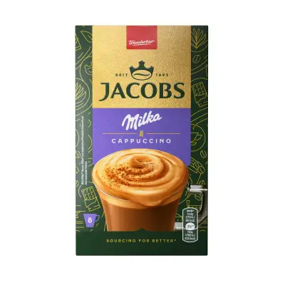 JACOBS Στιγμιαίος Καφές Milka Cappuccino Choco Sticks 8×15.8g