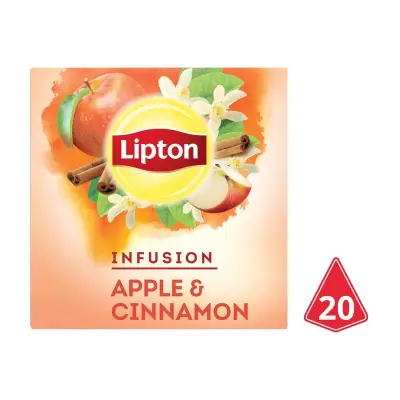LIPTON Αφέψημα Φρούτων Μήλο & Κανέλα 20 φακελάκια πυραμίδα x2,2g
