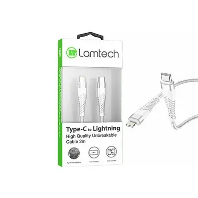 Lamtech HQ Unbreakable Cable Type-C To Lightning White 2m