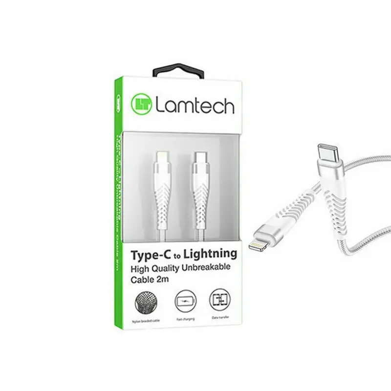 Lamtech HQ Unbreakable Cable Type-C To Lightning White 2m