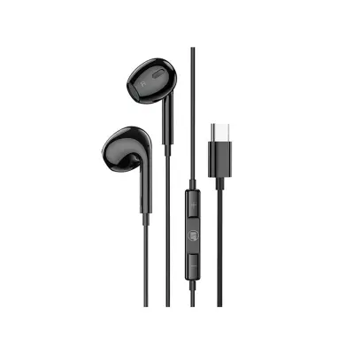 LAMTECH TYPE-C MOBILE EARPHONES WITH MICROPHONE BLACK