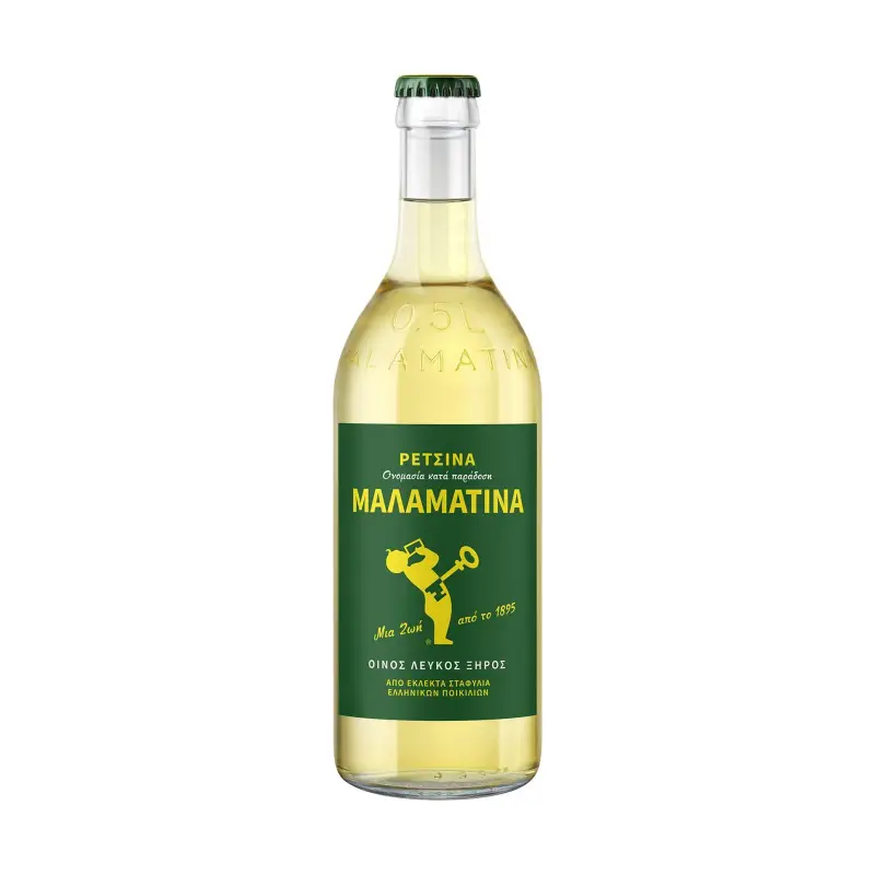 ΜΑΛΑΜΑΤΙΝΑ Λευκός Οίνος Ρετσίνα 500ml
