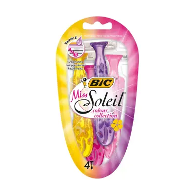 BIC Miss Soleil Ξυραφάκια Μιας Χρήσης Colour Collection 3 Λεπίδες 4τεμ