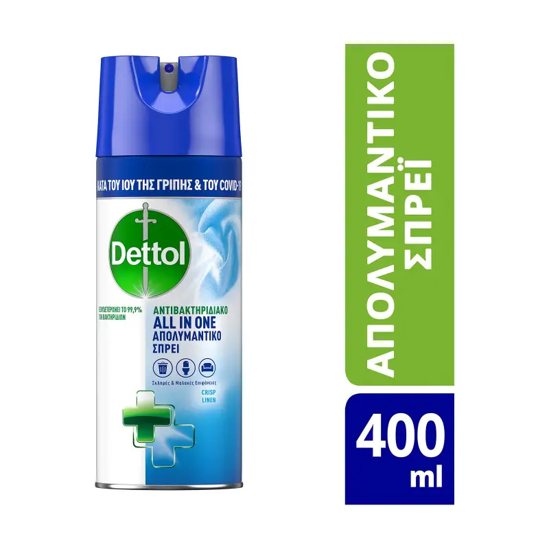 DETTOL All In One Απολυμαντικό Σπρέι Crisp Linen 400ml